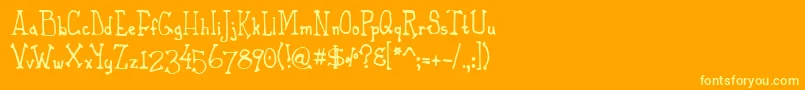Fonte PhaetonJohn – fontes amarelas em um fundo laranja