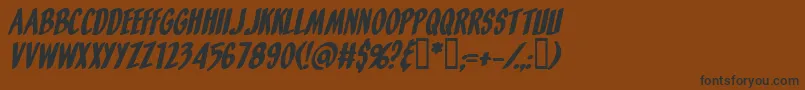 OrangeFizzItalic Font – Black Fonts on Brown Background