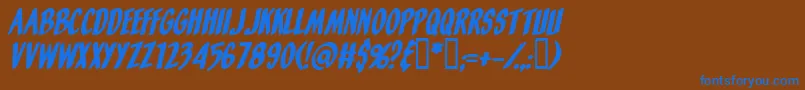 Шрифт OrangeFizzItalic – синие шрифты на коричневом фоне