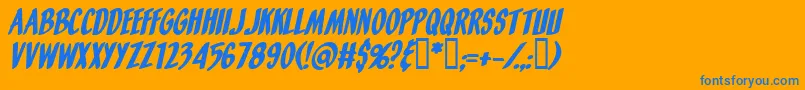 フォントOrangeFizzItalic – オレンジの背景に青い文字