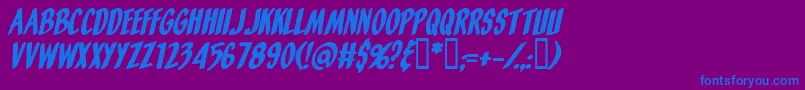 OrangeFizzItalic Font – Blue Fonts on Purple Background