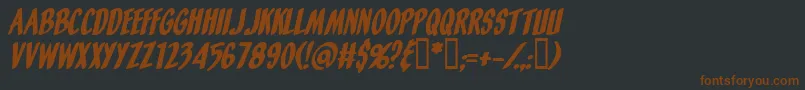 Шрифт OrangeFizzItalic – коричневые шрифты на чёрном фоне