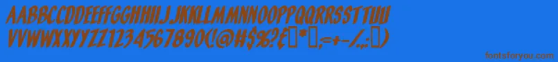 OrangeFizzItalic Font – Brown Fonts on Blue Background