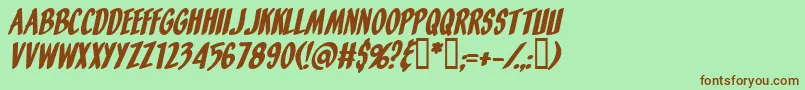 OrangeFizzItalic Font – Brown Fonts on Green Background