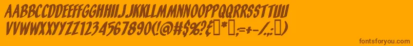 フォントOrangeFizzItalic – オレンジの背景に茶色のフォント