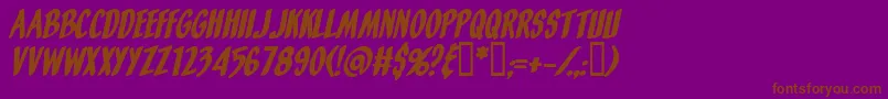 Шрифт OrangeFizzItalic – коричневые шрифты на фиолетовом фоне