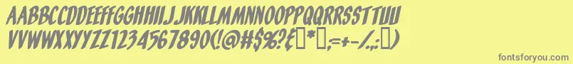OrangeFizzItalic-Schriftart – Graue Schriften auf gelbem Hintergrund