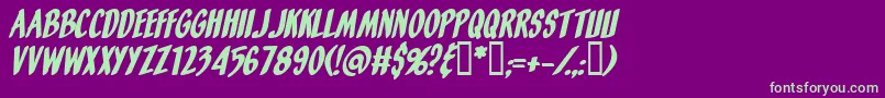 フォントOrangeFizzItalic – 紫の背景に緑のフォント