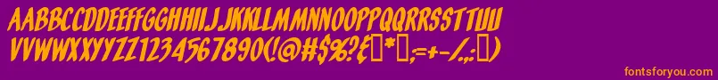 OrangeFizzItalic Font – Orange Fonts on Purple Background