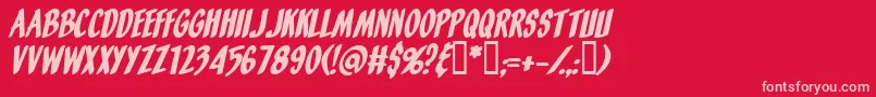 OrangeFizzItalic Font – Pink Fonts on Red Background