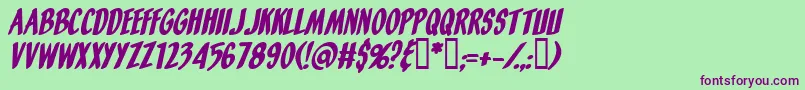 Шрифт OrangeFizzItalic – фиолетовые шрифты на зелёном фоне