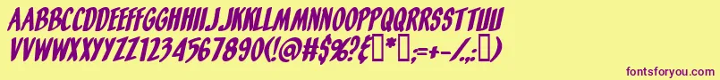 OrangeFizzItalic-fontti – violetit fontit keltaisella taustalla