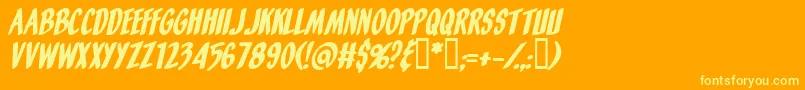 OrangeFizzItalic Font – Yellow Fonts on Orange Background