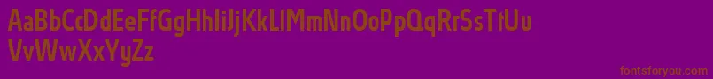 AbsolutProMediumcondensed-Schriftart – Braune Schriften auf violettem Hintergrund