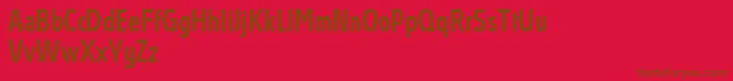 AbsolutProMediumcondensed-fontti – ruskeat fontit punaisella taustalla