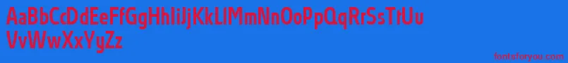 AbsolutProMediumcondensed Font – Red Fonts on Blue Background