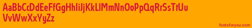 AbsolutProMediumcondensed-fontti – punaiset fontit oranssilla taustalla