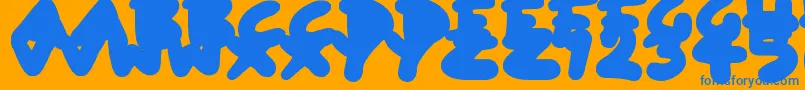 Weitere Informationen zur BlobToonShadows-Schriftart BlobToonShadows-Schriftart – Blaue Schriften auf orangefarbenem Hintergrund