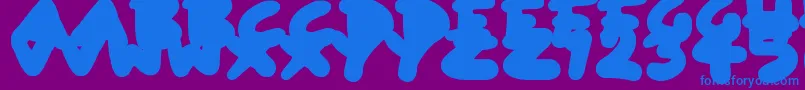 BlobToonShadows Font – Blue Fonts on Purple Background
