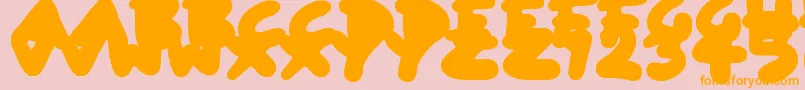 フォントBlobToonShadows – オレンジの文字がピンクの背景にあります。
