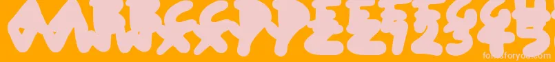 BlobToonShadows Font – Pink Fonts on Orange Background