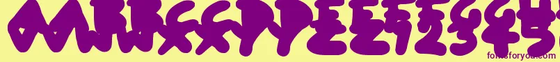 BlobToonShadows-Schriftart – Violette Schriften auf gelbem Hintergrund