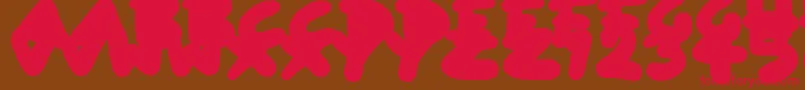 BlobToonShadows Font – Red Fonts on Brown Background