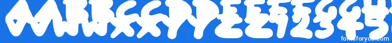 BlobToonShadows-fontti – valkoiset fontit sinisellä taustalla