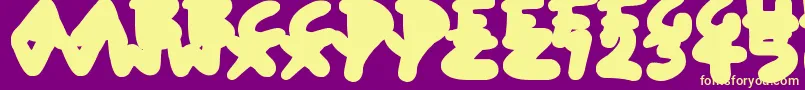 BlobToonShadows Font – Yellow Fonts on Purple Background
