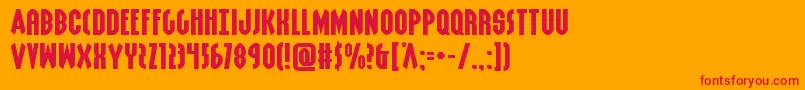 Grendelsmotherxtraexpand Font – Red Fonts on Orange Background