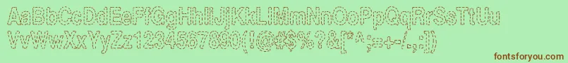 StitchBitch Font – Brown Fonts on Green Background