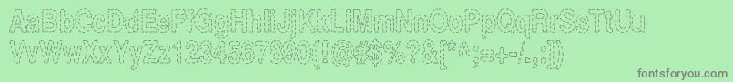 StitchBitch Font – Gray Fonts on Green Background