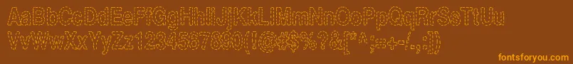 StitchBitch Font – Orange Fonts on Brown Background