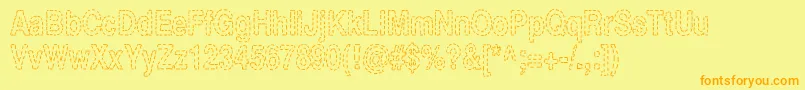 StitchBitch Font – Orange Fonts on Yellow Background