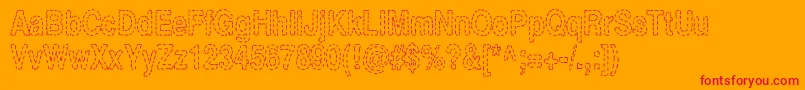 StitchBitch Font – Red Fonts on Orange Background