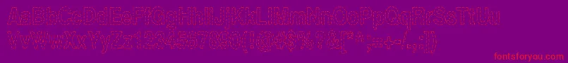 StitchBitch Font – Red Fonts on Purple Background