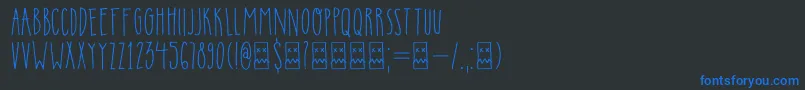 DkInsomniac-Schriftart – Blaue Schriften auf schwarzem Hintergrund