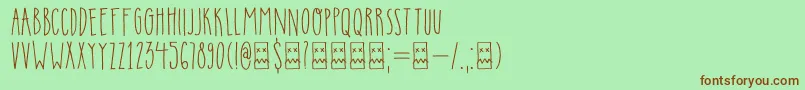 DkInsomniac Font – Brown Fonts on Green Background