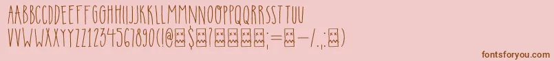 DkInsomniac-Schriftart – Braune Schriften auf rosa Hintergrund