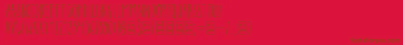 DkInsomniac-Schriftart – Braune Schriften auf rotem Hintergrund
