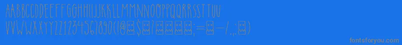 DkInsomniac-Schriftart – Graue Schriften auf blauem Hintergrund