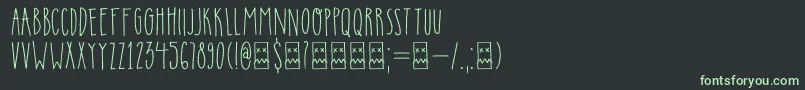DkInsomniac-fontti – vihreät fontit mustalla taustalla