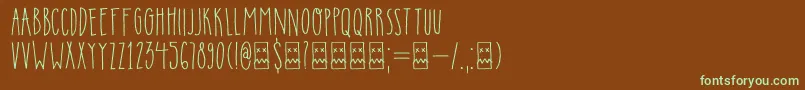 DkInsomniac Font – Green Fonts on Brown Background