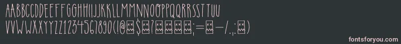 DkInsomniac-fontti – vaaleanpunaiset fontit mustalla taustalla