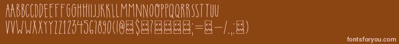 DkInsomniac-fontti – vaaleanpunaiset fontit ruskealla taustalla