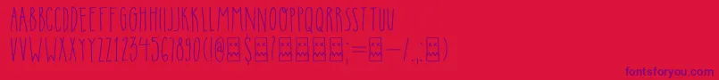 フォントDkInsomniac – 赤い背景に紫のフォント