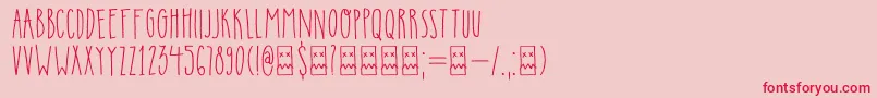 フォントDkInsomniac – ピンクの背景に赤い文字