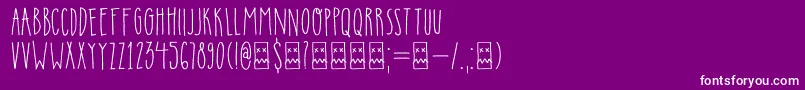 DkInsomniac-Schriftart – Weiße Schriften auf violettem Hintergrund