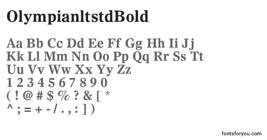 Шрифт OlympianltstdBold – алфавит, цифры, специальные символы