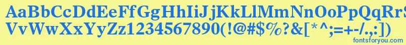 OlympianltstdBold Font – Blue Fonts on Yellow Background